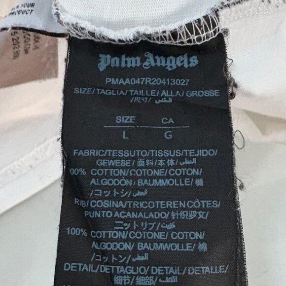 Palm Angels Pirate Teddy Bear Shirt Mens L White Short Sleeve Flag Graphic Tee - Picture 5 of 8